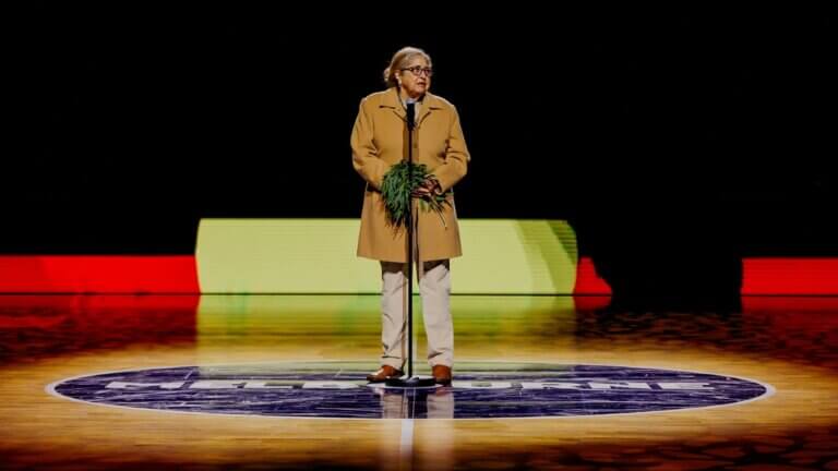 Aunty Joy Murphy delivering a Welcome to Country.