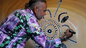Stan Yarramunua painting First Nations artwork.